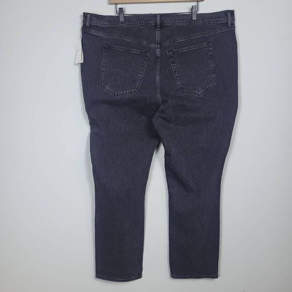 NWT Abercrombie Fitch 90s Slim Straight Womens 22 Short Jeans Black High Rise - Picture 2 of 9